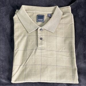 Arrow Men's Olive Grid-Pattern Polo